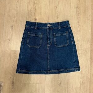 Loft blue denim mini skirt with utility pockets